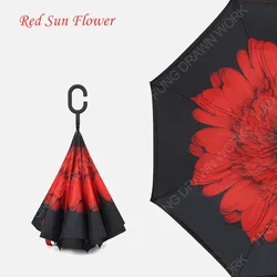 2020 New Design Customized Logo Straight Handle Reverse Automatic Inverted Umbrella