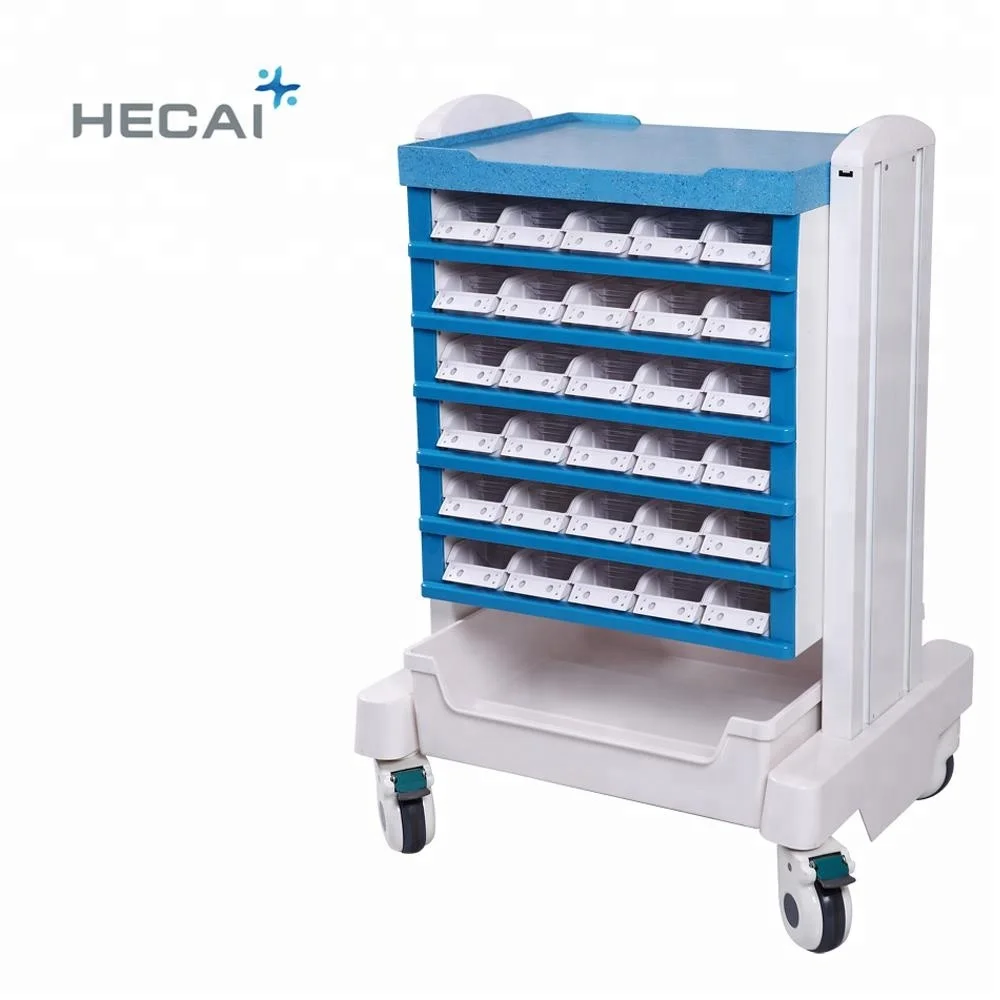 Hospital Stainless Steel Factory Price Medicine Drugs Trolley Dual-side Medical Emergency Crash Cart with high quality