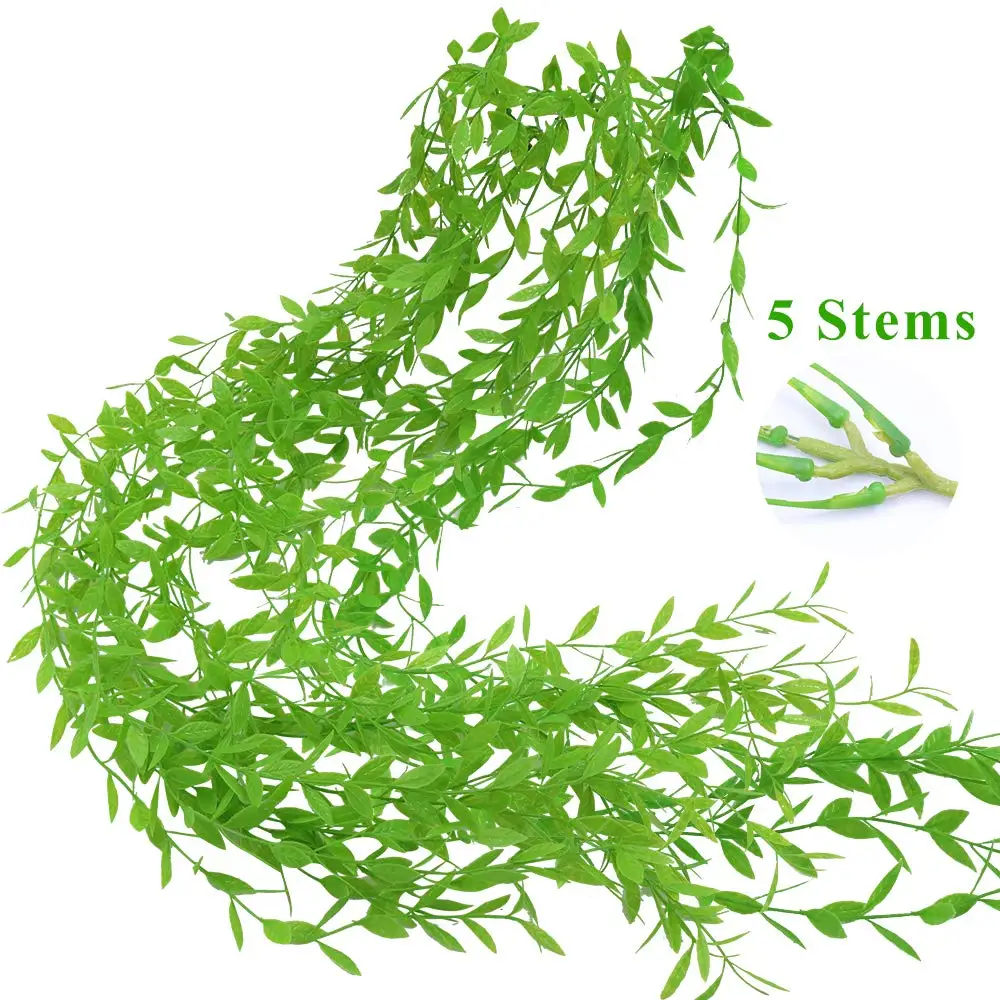 Greenery Garland Hanging Plant Artificial with Willow Leaf Faux Greenery Leaves for Table Chairs Backdrops Backyard Indoor Decor