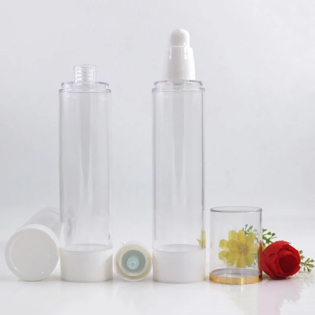 Hengjian 120ml 4oz Transparent Airless Mist Spray Pump Bottle Easy to Carry Lotion Bottles For Cosmetic Skin Care Cream