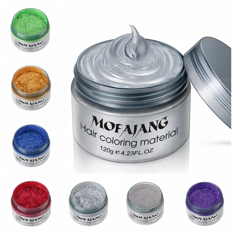 Mofajang Hair Styling Pomade Temporary Disposable Mud Hair Dye Color Wax