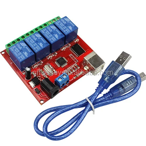 Переключатель управления USB 4-канал 12 В реле Модуль
