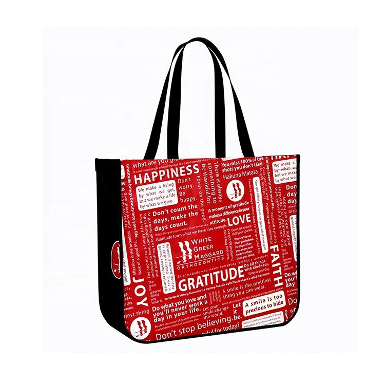 Large Inspirational Tote Laminated Lulu lemon Bag Round Corner Promotional Tote Lululemon Shopping Bag