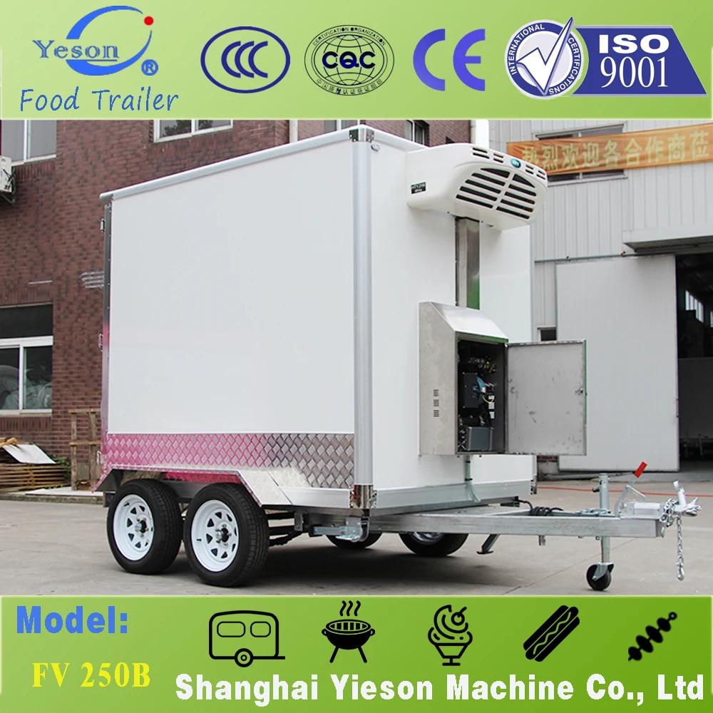 Hot sale Mobile Custom Outdoor snack unique design cool room trailer chiller/freezer trailer