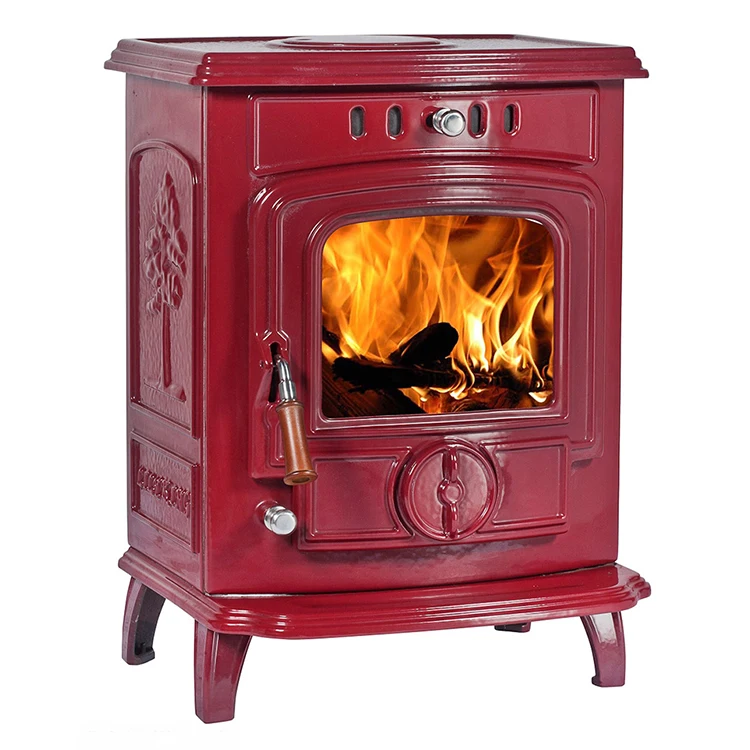 Tiny Multi-Fuel Wood Burning Cast Iron Room Heater Cheap Boiler Stove