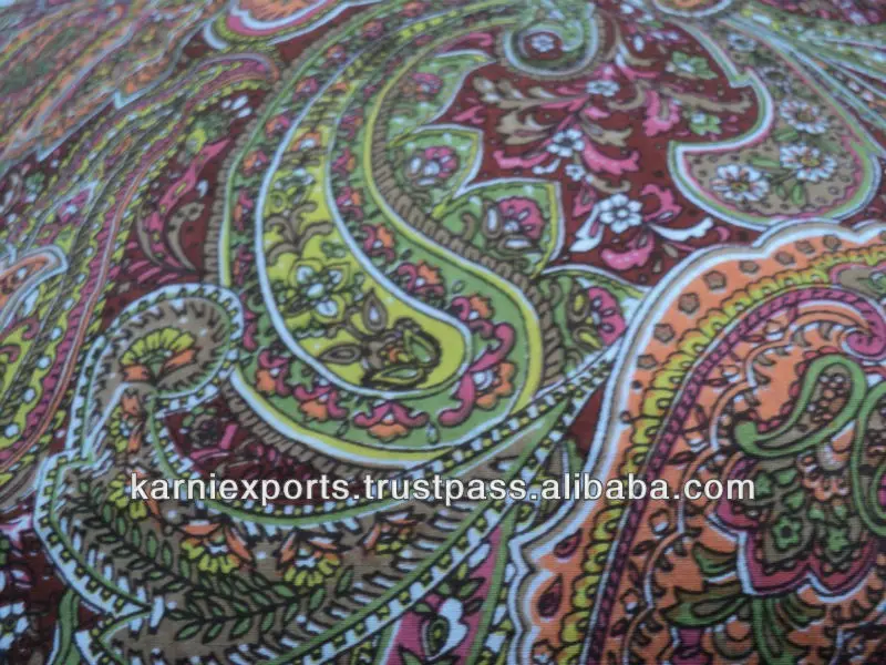 VOILE PRINTED FABRICS 100% Cotton PAISLEY PRINTS ,JAIPUR MADE INDIAN FABRICS PRINTED COTTON