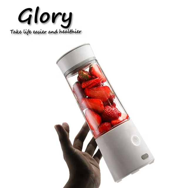 Wholesale fashion painting 7.4V auroral purple rechargeable personal mini size portable blender smoothie maker usb blender