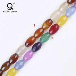 Factory Supply Wholesale Bulk Rice Shape Faceted Agate Stone Beads For Jewelry Making