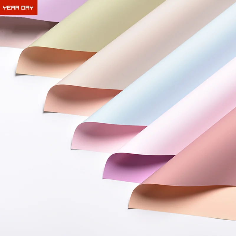 Оптовая продажа, индивидуальная цветная полупрозрачная Корейская Водонепроницаемая оберточная бумага для цветов