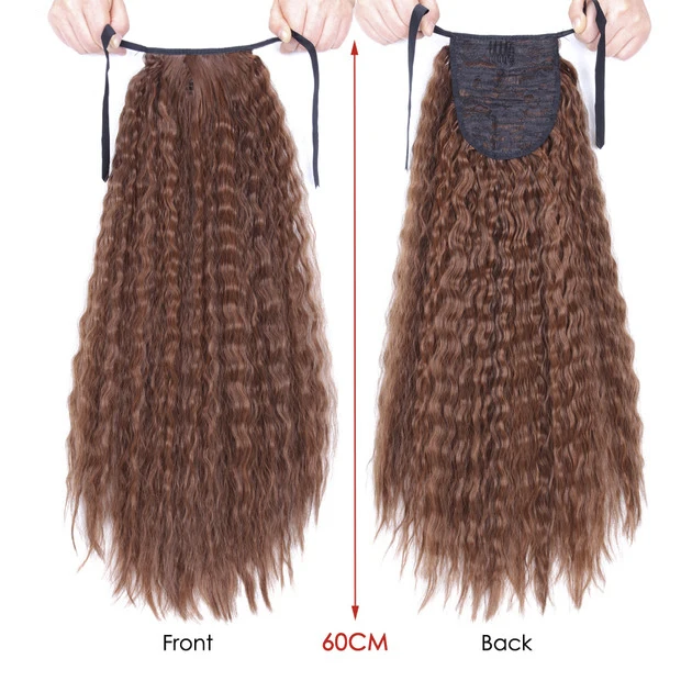 AliLeader 22inch Long Curly Drawstring Ponytail Extension With Synthetic Hair