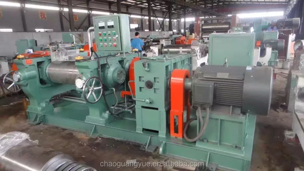 XK-450 shaft rubber two roll mixing mill with automatic stock blender for sale