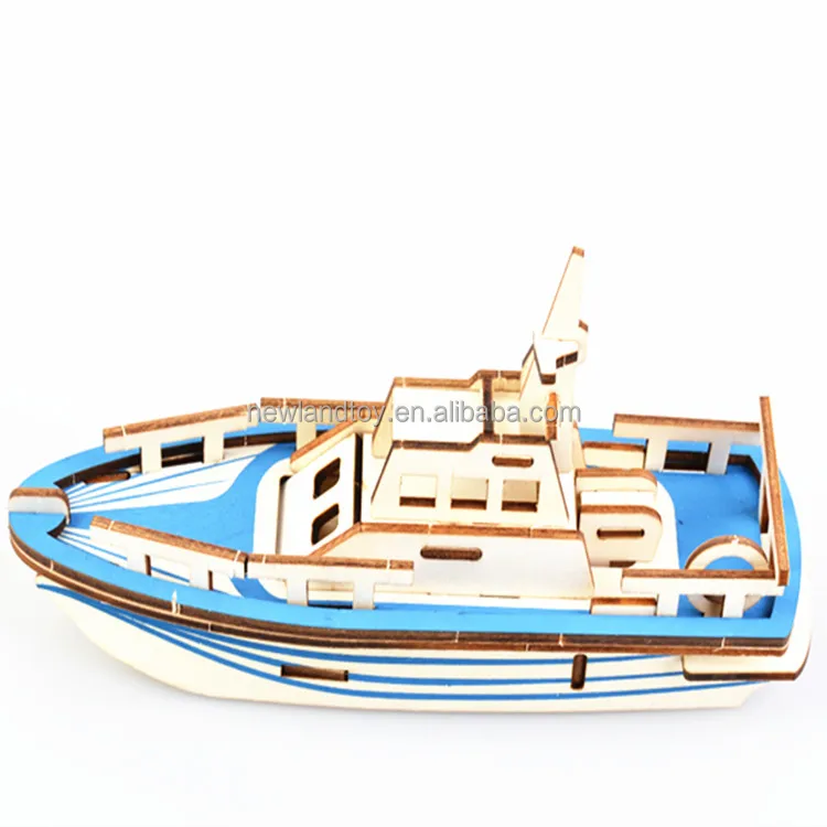 Life Boat Ship DIY customized 3D Wooden Puzzles toy for Kids Adults Children