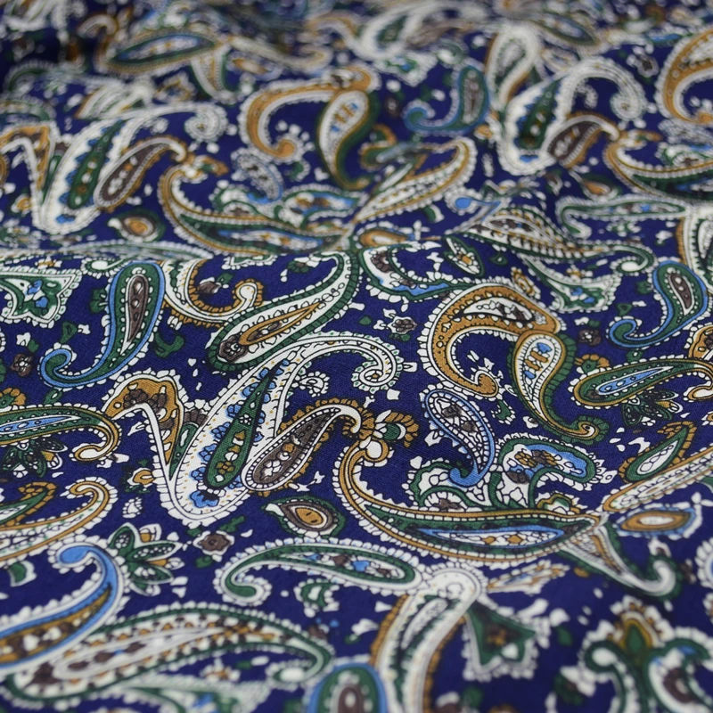 Popular 100% Cotton Plain Floral Shirting Fabric Cashew Printed Cloth