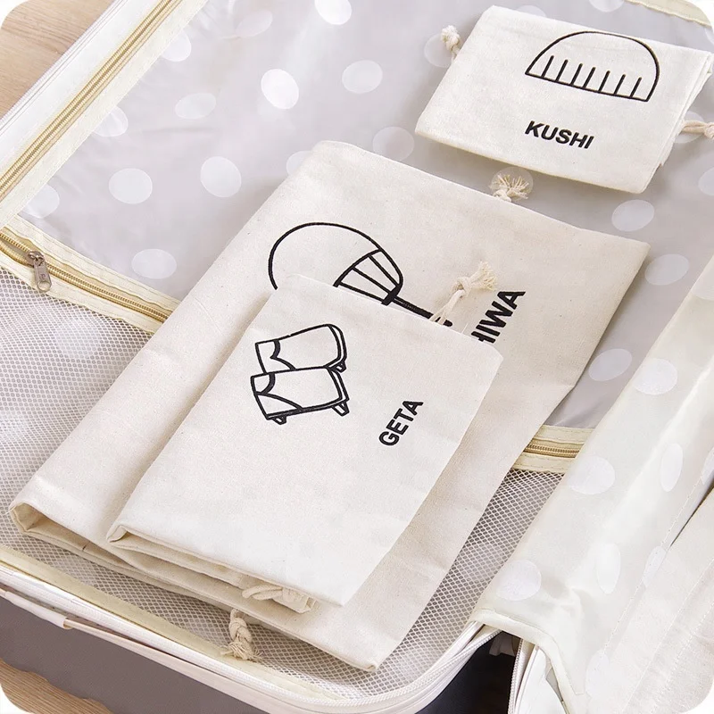 Qetesh Oem Organic Gift Cotton Drawstring Pouch Bag With Custom Design