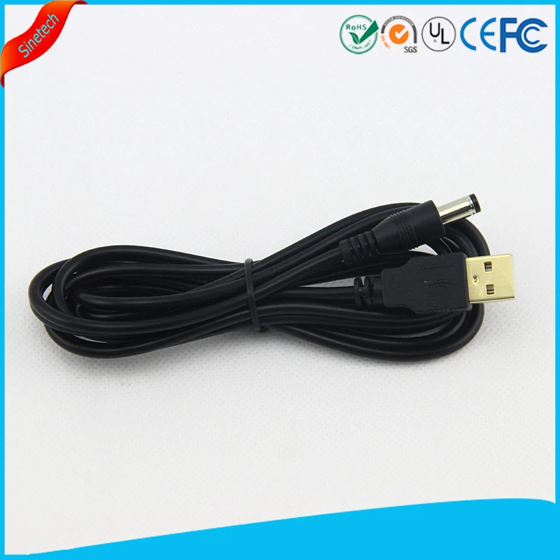 USB A M to DC5521 M cable DC5525 5 Volt DC Jack Power Cable