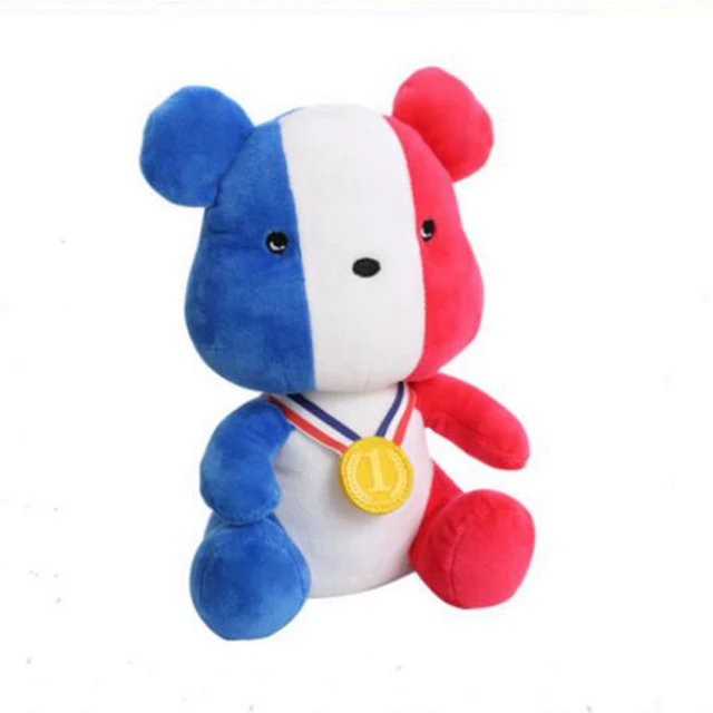 High quality national flag souvenir tedy bear with gold medal