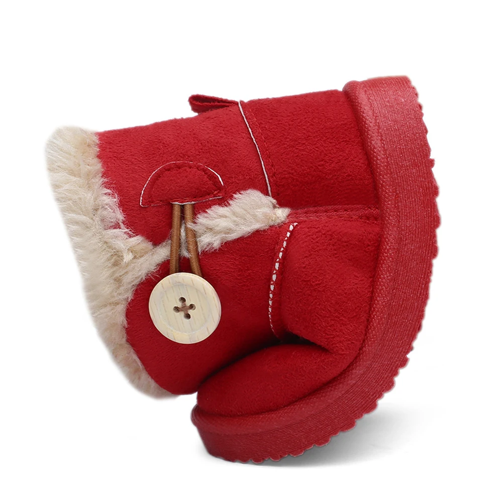 Зимние ботинки на меху для девочек и мальчиков, уличные ботинки без шнуровки (для малышей/маленьких детей)