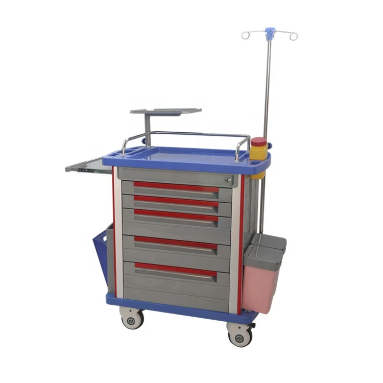 Аварийные тележки CE ISO на продажу, медицинская тележка из АБС-пластика