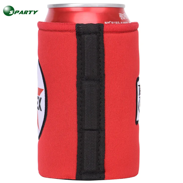 Custom embroidery logo thermal insulated magnetic neoprene beer can holder