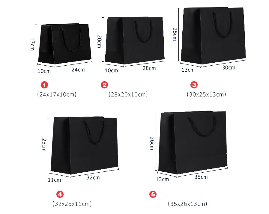 20*28*10CM Custom logo and size high quality black paper shopping bag be your gifts