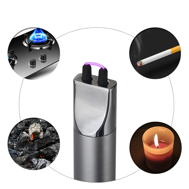 Wholesale USB Custom Candle ARC Electric Long Rechargeable Flameless Slim Plasma Lighter Grill Lighter for Candles Kitchen BBQ