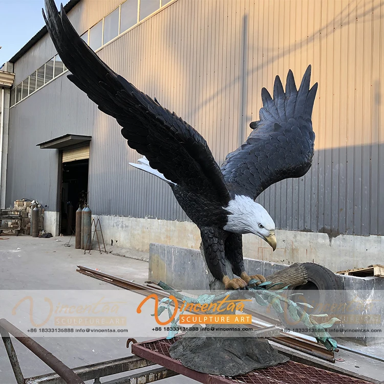 
Outdoor flying large brass bronze metal eagle sculpture statue for wings 