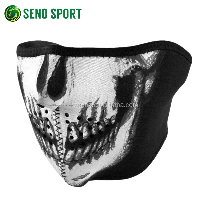 Dustproof Windproof Neoprene Skull Half Face Mask For Bikers