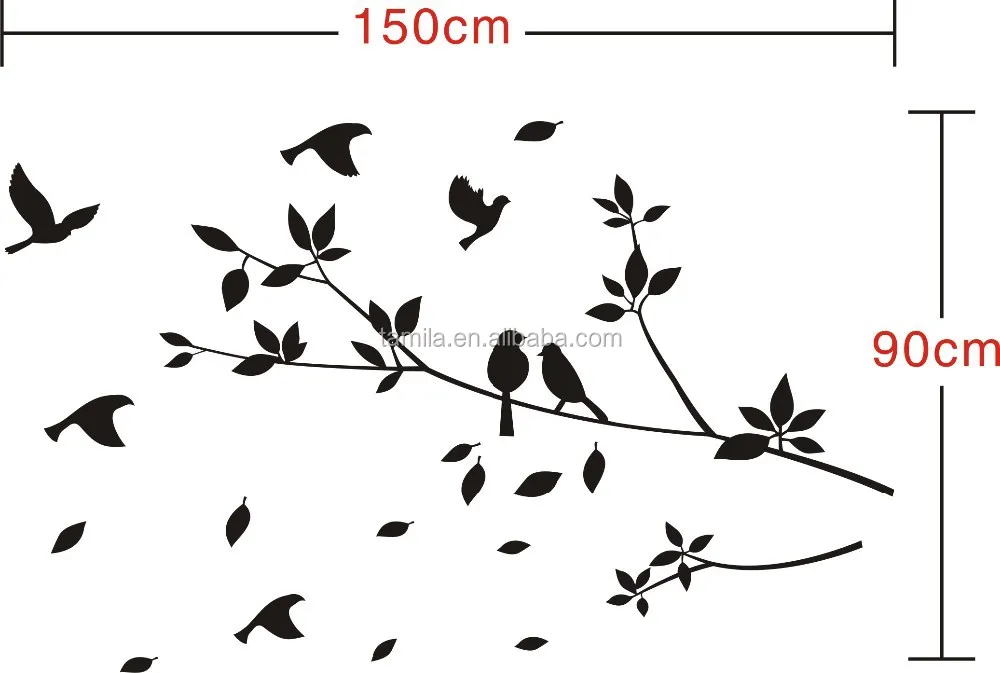 vinyl home wall sticker/wall decal flying birds wallpaper