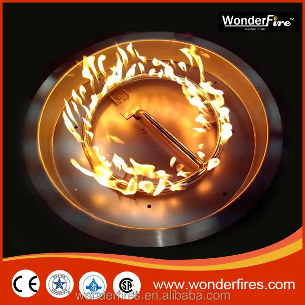 Stainless steel outdoor asia fire pit pan, propane burner and gas kit