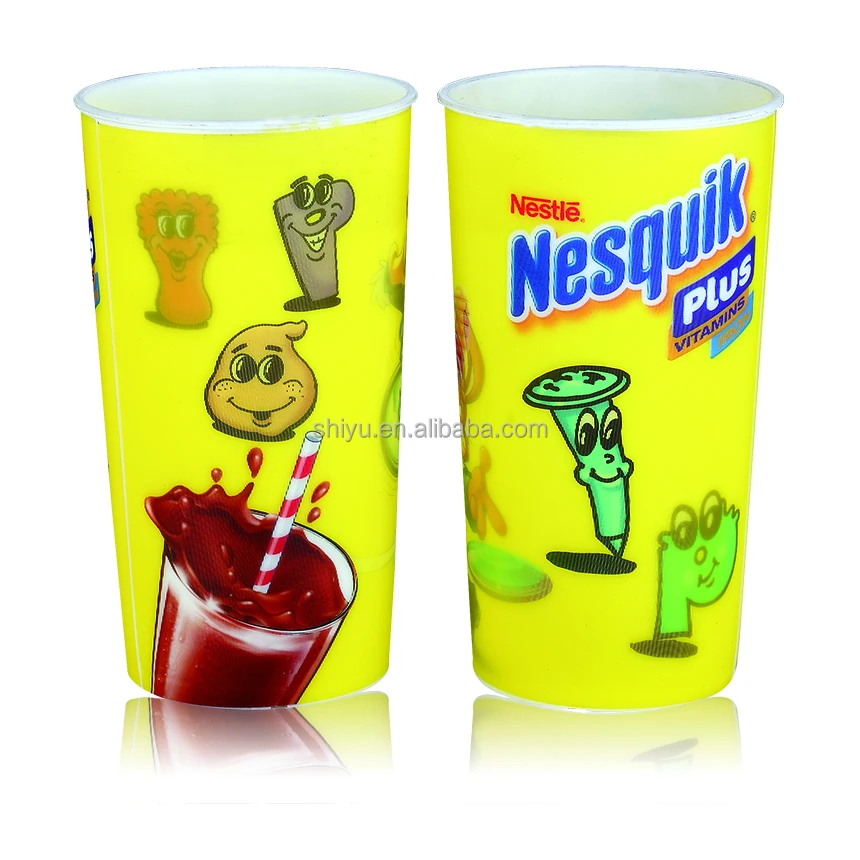 
2017 hot selling 3D Lenticular plastic Cup with Lid & Straw 