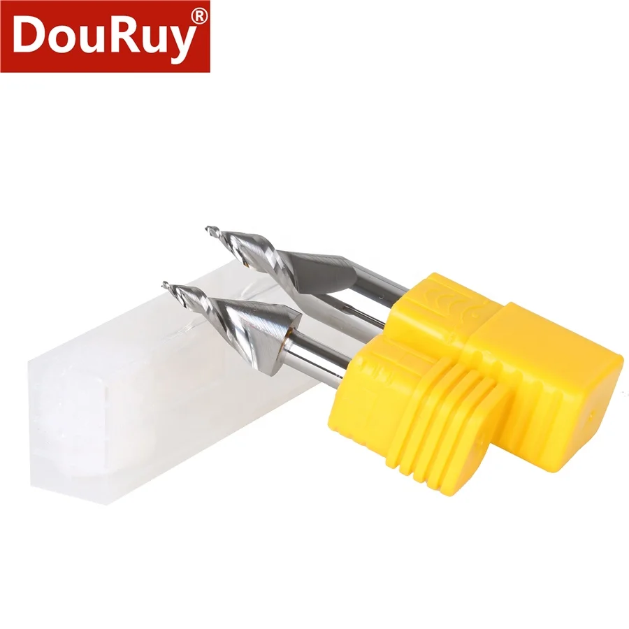 DouRuy SHK6/12mm CNC mini word cutter Two flutes spiral resin and acrylic straight milling cutter Mini word cutter