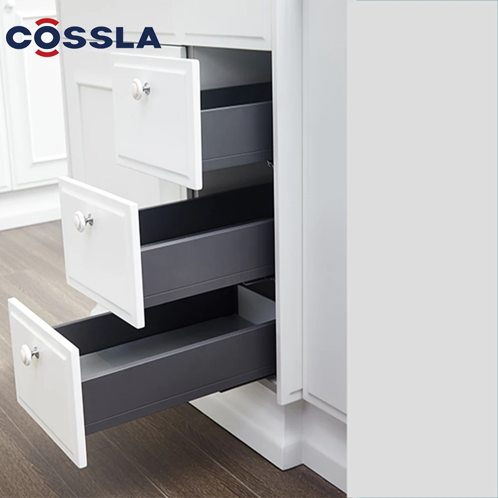 
Cossla Soft Closing Double Wall Drawer Slide Slim Metal Drawer Box 