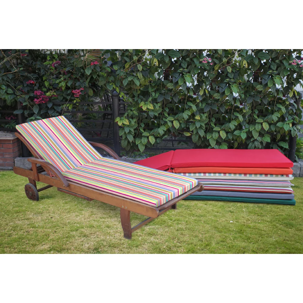 High colorfastness All weather Waterproof Multi striped Sun Lounger Cushion