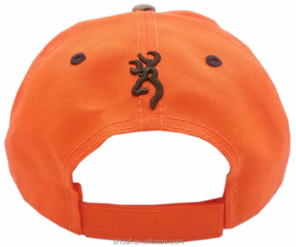 Forest outdoor camouflage custom logo embroidery cotton hunting safe orange hat