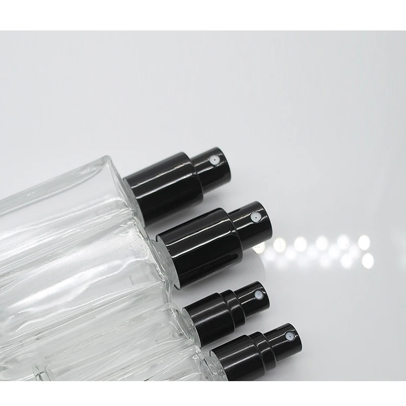 30ml 50ml 100ml Rectangle Shape Clear Empty Glass Perfume Bottle with Three Kind Colors Spray Cap