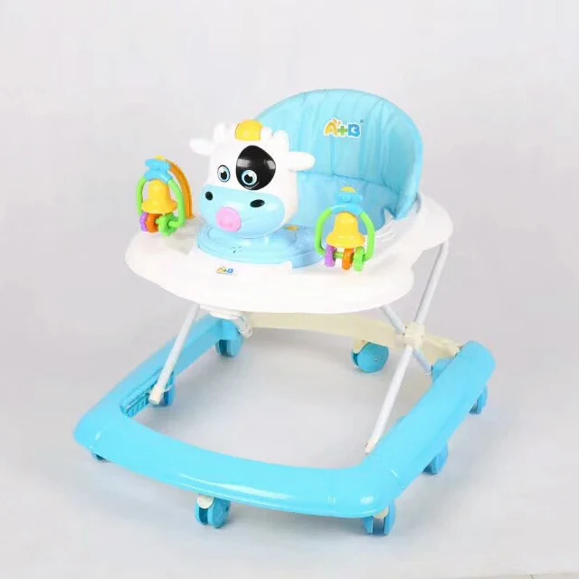 4in1 Baby Walker Adjustable Musical  Rocking Horse Walking Training Chair Plastic Baby Trolley Walker Rocker Chair