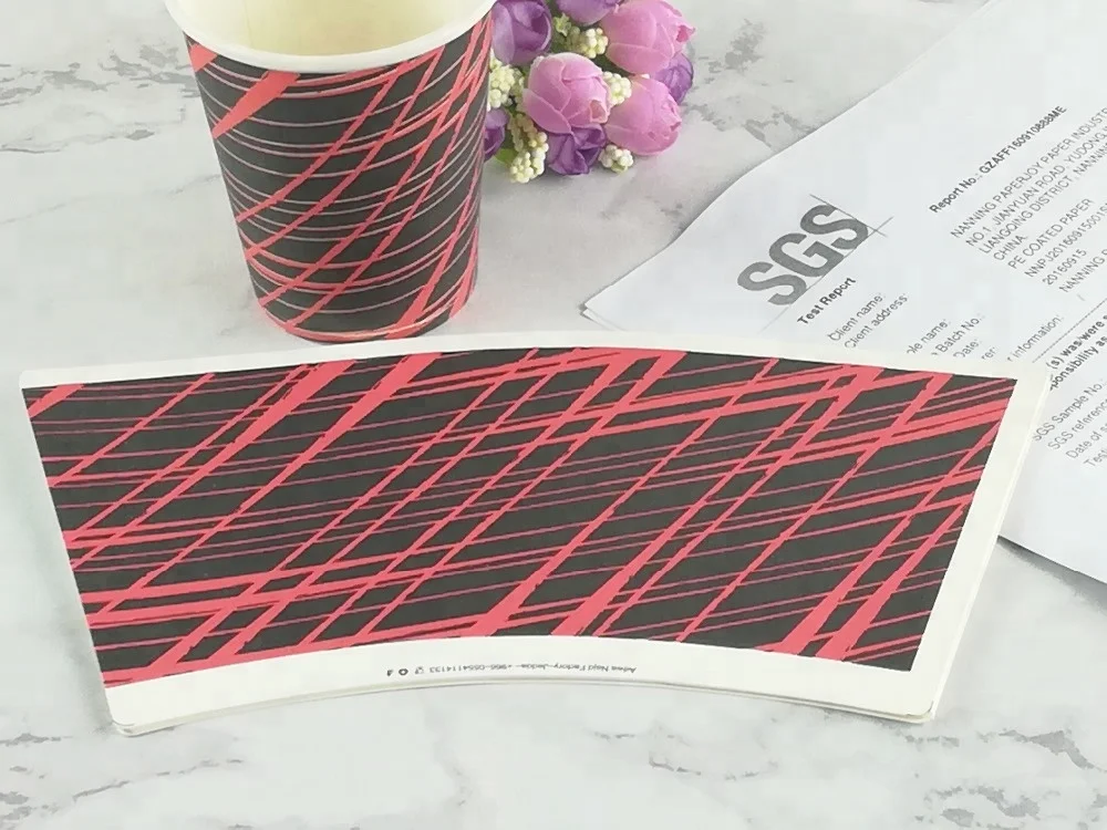 
7 oz paper cup fan coated pe raw material custom printed for coffee flexo printing 