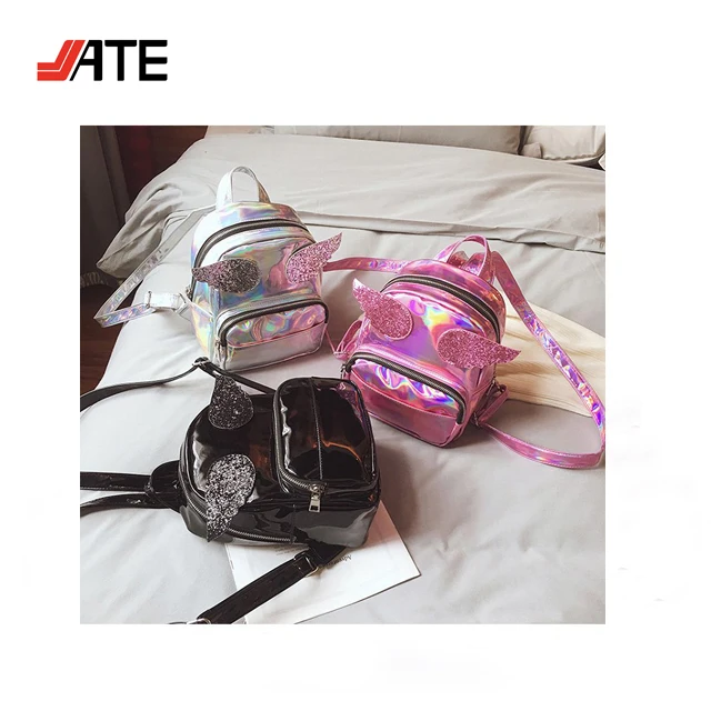 New Fashion Korean version harajuku ulzzang holographic laser angel wings double shoulder bag leisure backpack