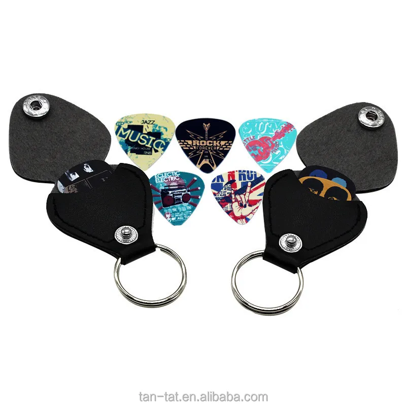 Cow Leather Guitar Pick Holder Case