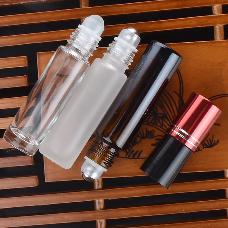 High quality custom wholesale 5ml custom amber perfume roller ball bottle