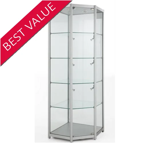 
Christmas gift glass display cabinet Aluminium Frame glass display showcase with LED Lighting 