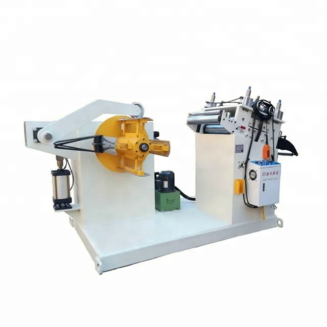 Factory price space saving automatic 2 in 1 metal sheet straightening uncoiling straightener uncoiler machine