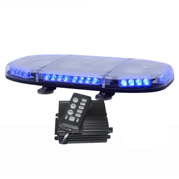 Car roof blue led mini lightbar with siren speaker