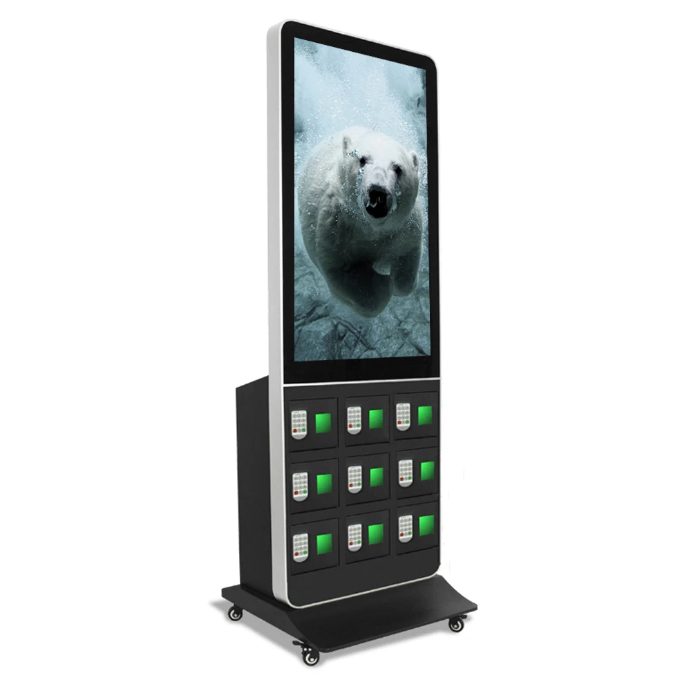 2023 NEW Product Factory Price 43 Inch Digital Signage Kiosk Totem Advertisement Touch Screen Cell Phone Charging Station