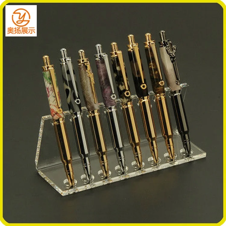 Custom fan shape clear acrylic pen holder display stand for stationery shop sale