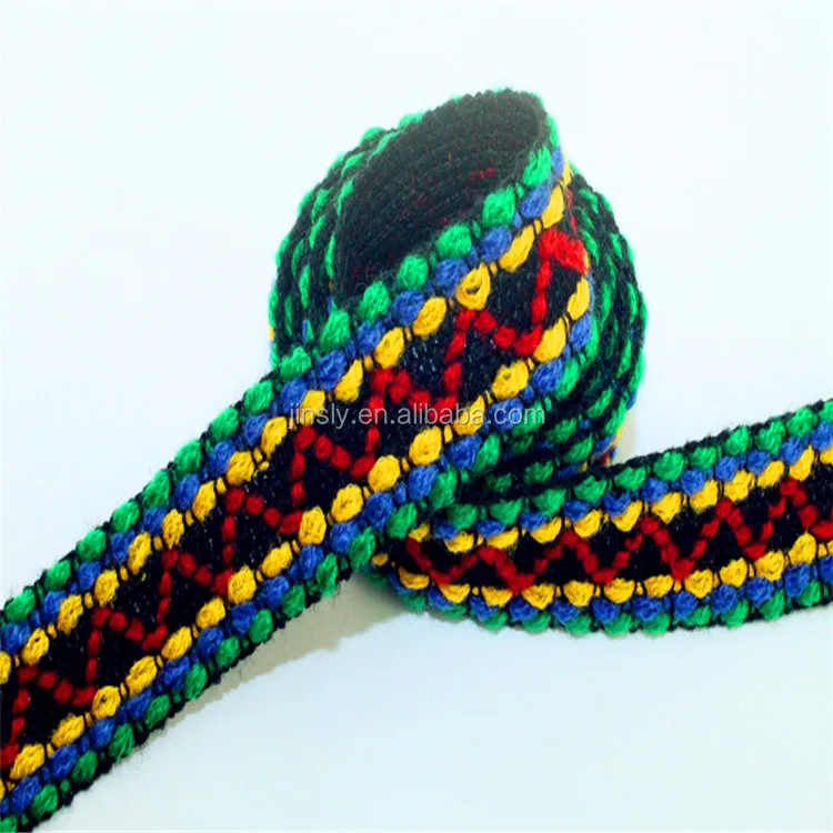 
Factory direct custom embroidered ribbon jacquard knitting fabric 