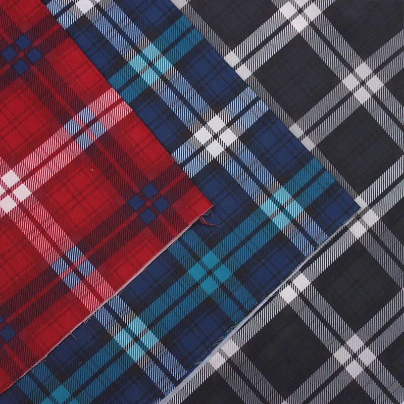 
290T 50D polyester diamond dobby jacquard taffeta fabric with check pattern print for lining 
