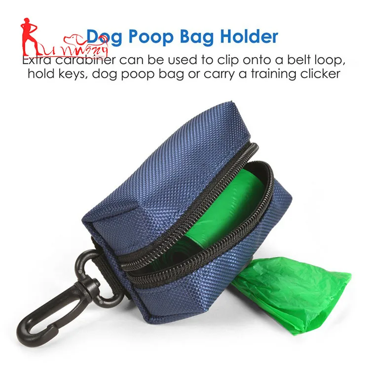 
Pet Accessory Dog Poop Bag Holder, Includes Carabiner Hook and 1 Roll of Pick-up Bag 