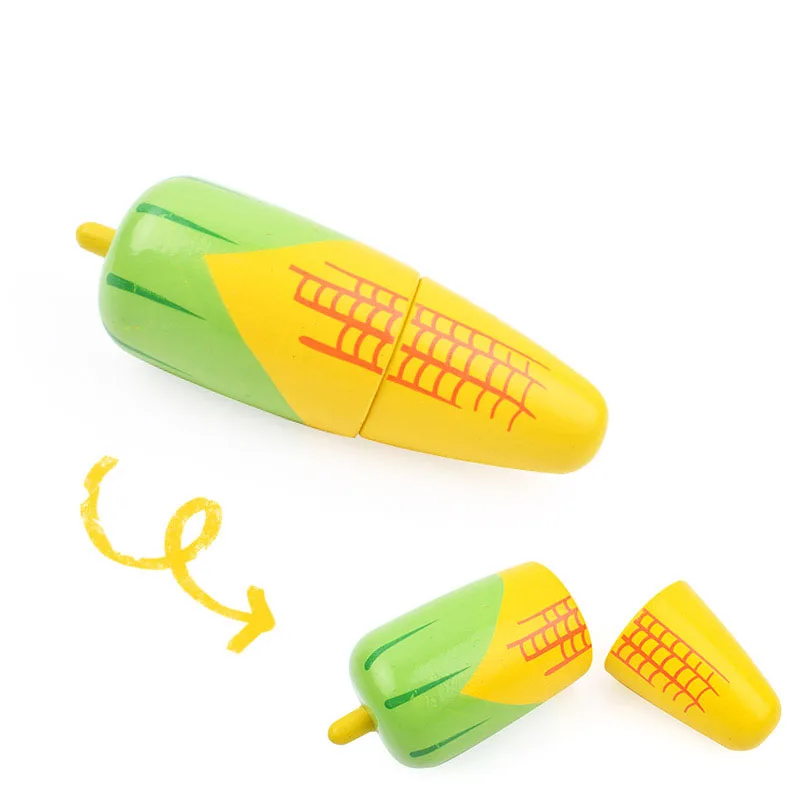 Wooden Cutting Cooking Food Sets Vegetables Kitchen Toys Kids Pretend Playing