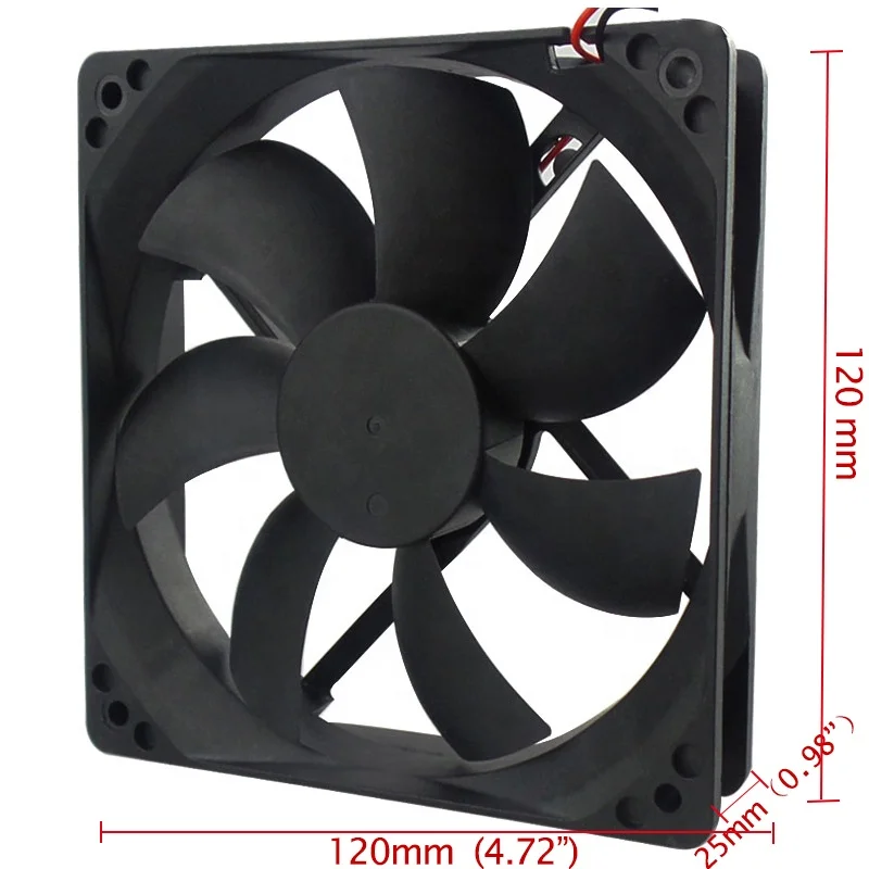 Small plastic 120mm computer pc120x120x25mm 5inch 12v 24v dc cooling axial flow fan